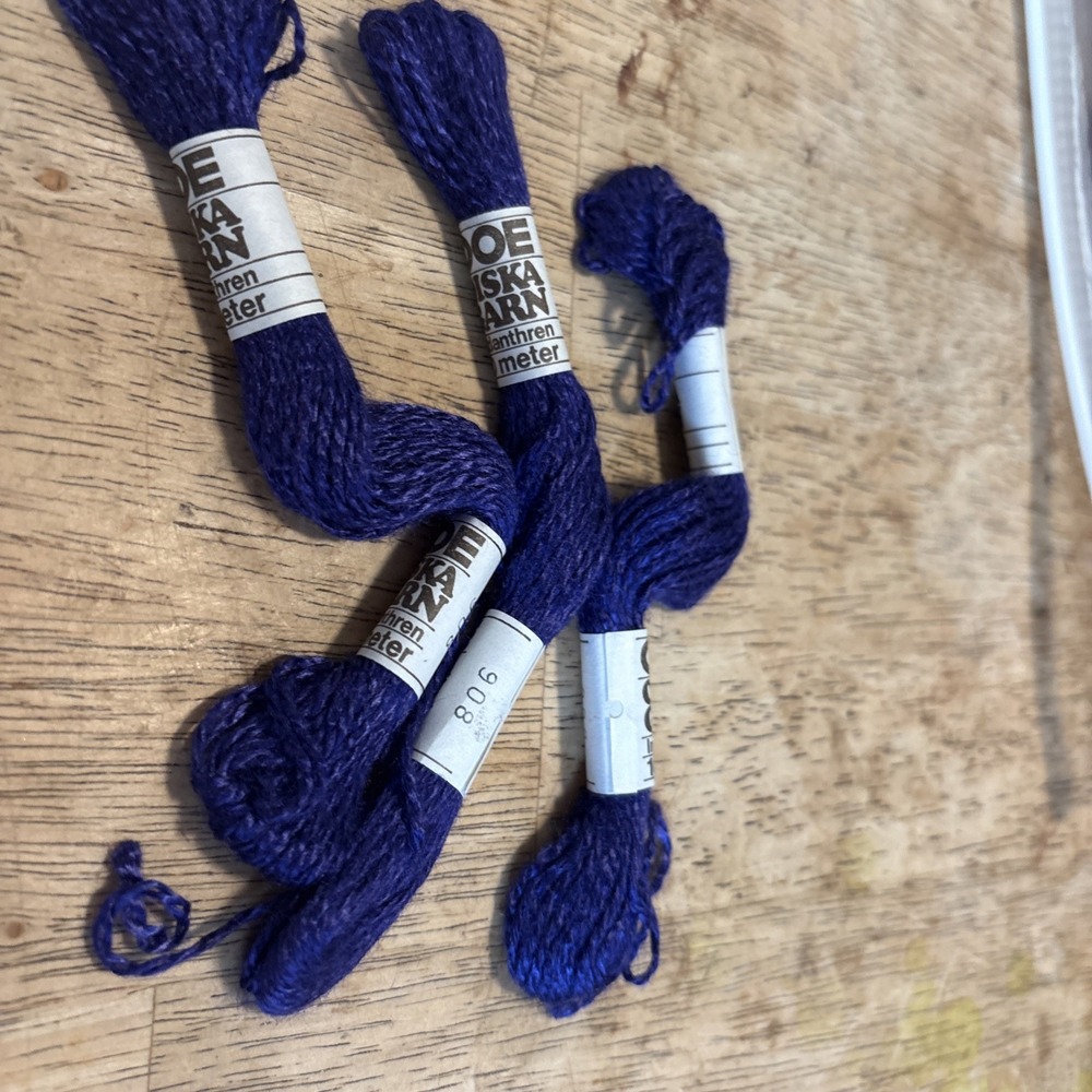 OOE Oiskagarn Soft Rayon Perle Crewel Needlepoint Purple 908 Floss Lot